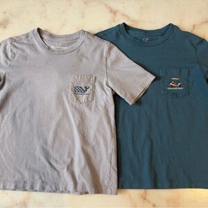 Two Vineyard Vines Gray and Blue Boy’s Size 5 T-Shirts